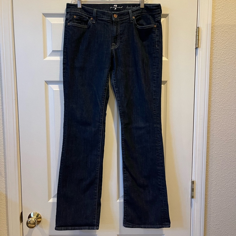 7 for all Mankind Boot Cut Dark Wash Jean, Size 32x34